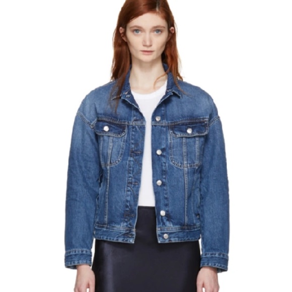 Acne Studio Blä Konst Lamp Denim Jacket in Mid Blue - Picture 11 of 12